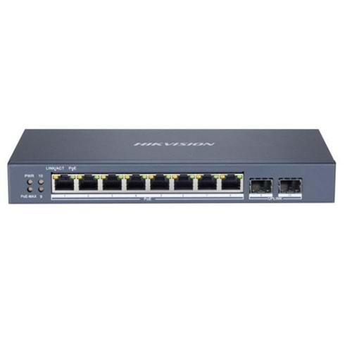 Hikvision DS-3E1510P-SI 8 Port 10-100-1000 Mbps Gigabit Akıllı Yönetilebilir PoE Switch