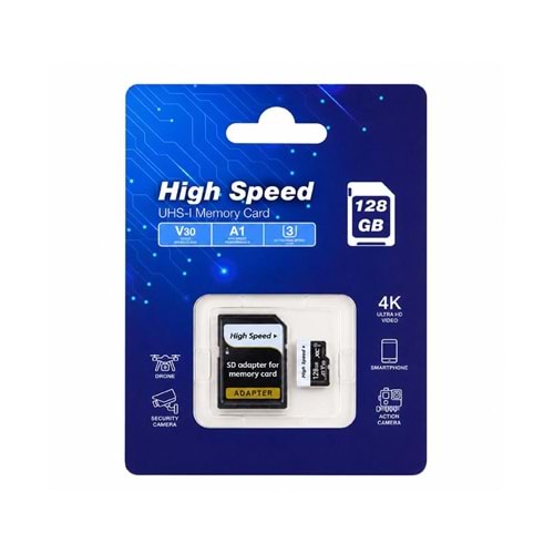 ELBA High Speed 128GB A1 V30 U3 Micro Hafıza Kartı Class10 