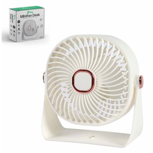 Feny FN-F55 Beyaz Ultra Sessiz 3 Kademeli Şarjlı 800Mah Masa Fanı 4