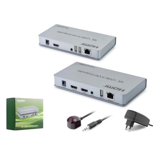 HADRON HDX1423 HDMI KVM Extender Loop Out IR 4K 30 Hz 120 m Gri