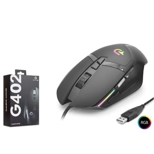 GOOD PRO G402 RGB Gaming Mouse 7200 DPI 7 Tuş 1000Hz Siyah