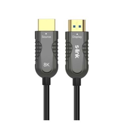 S-link SL-HM8K030 HDMI TO HDMI 30m v2.1 8K60 HZ 4K 120HZ Fiber Kablo