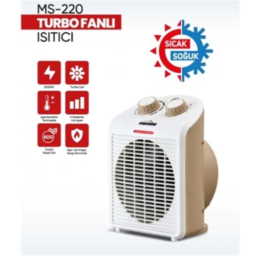 Marsstar Ms-220 Sıcak-Soğuk Fanlı Isıtıcı 