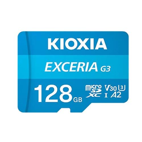 Kioxia Exceria G3 Class 10 UHS-I U3 A2 V30 128 GB Micro 160-50MB-sye Kadar 4K MicroSD Kart