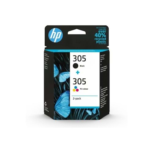 HP 305 Siyah ve Üç Renkli Orijinal Mürekkep Kartuşu İkili Paket - 6ZD17AE