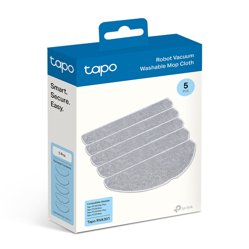 TP-LINK Tapo RVA301 RV20/RV30 Max Serisi 5'li Yıkanabilir Robot Süpürge Paspas Bezi