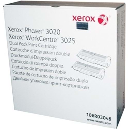 Xerox 106R03048 Phaser 3020-WC3025 Dual Pack Toner 2x1500 Sayfa 