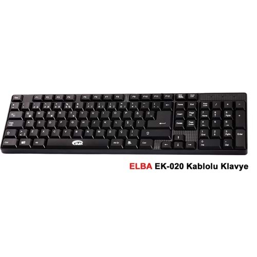 Elba EK-020 F Usb Siyah Türkçe Kablolu Standart Klavye (1.8Mt Kablo Uzunluğu)