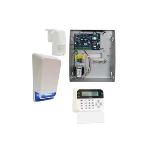 TEKNİM TSP-5324LCD GSM+GPRS Kablolu 4+4 Bölgeli Alarm Seti (Aküsüz)