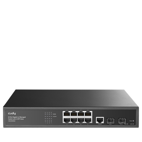 CUDY 8port 2-SFP 1-Uplink Gigabit Yönetilebilir Switch GS2008S2