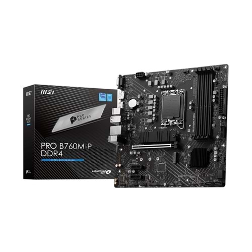 MSI PRO B760M-P DDR4 HDMI DP PCIe 16X v4.0 1700p mATX 