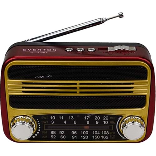 Everton Rt-310bt Bluetooth Fm-Usb-Tf Card- Şarjlı Nostaljik Radyo 