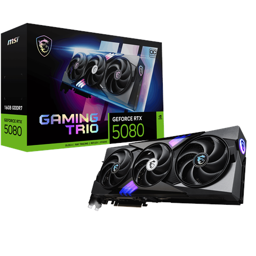 MSI RTX5080 16GB GAMING TRIO OC GDDR7 256 Bit HDMI DP PCIe 5.0
