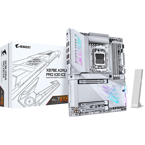 GIGABYTE AORUS PRO X ICE X870E DDR5 HDMI PCIe 5.0 AM5 ATX Beyaz