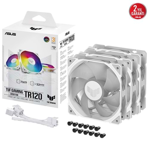 ASUS TUF GAMING TR120 REVERSE Kasa Fanı 3-lü Paket Beyaz