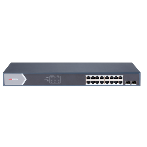 HIKVISION 16port PoE 150w 2-SFP Gigabit Yönetilemez Switch DS-3E0518P-E/M
