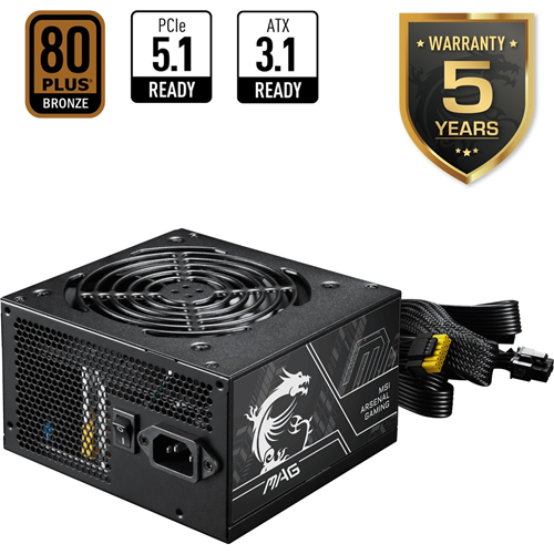 MSI 750W 80+ BRONZE MAG FORGE 121A B75 PCIE5 II Gaming Mid-Tower PC Kasası