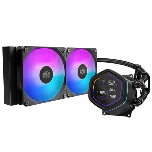 COOLERMASTER 240mm ML240 CORE Nex Digital MLX-D24M-A18PA-RD ARGB Sıvı Soğutmalı AM5-1851p İşlemci Fanı