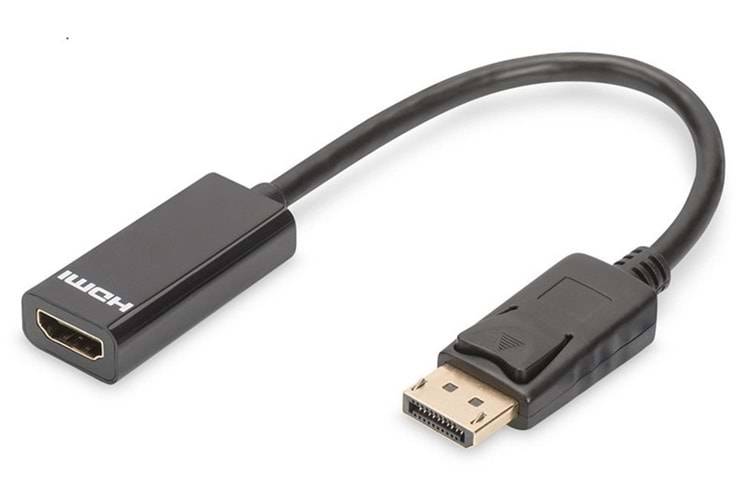 Digutus AK-340408-001-S DisplayPort (DP) HDMI DP Erkek - HDMI Tip A Dişi, 0.15 metre, siyah