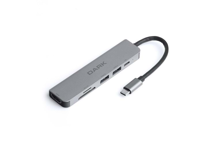 Dark DK-AC-U31X38 USB 3.1 Type-C 6 in 1 HDMI-TF SD Kart -USB 3.0 & USB 2.0-USB-C PD Çevirici HUB