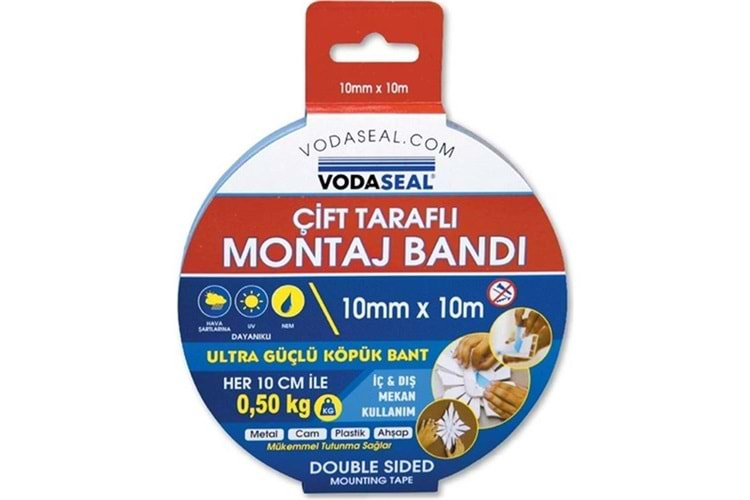 Vodaseal Çift Taraflı Montaj Bandı 10X10mt Kablo Kanalları İçin