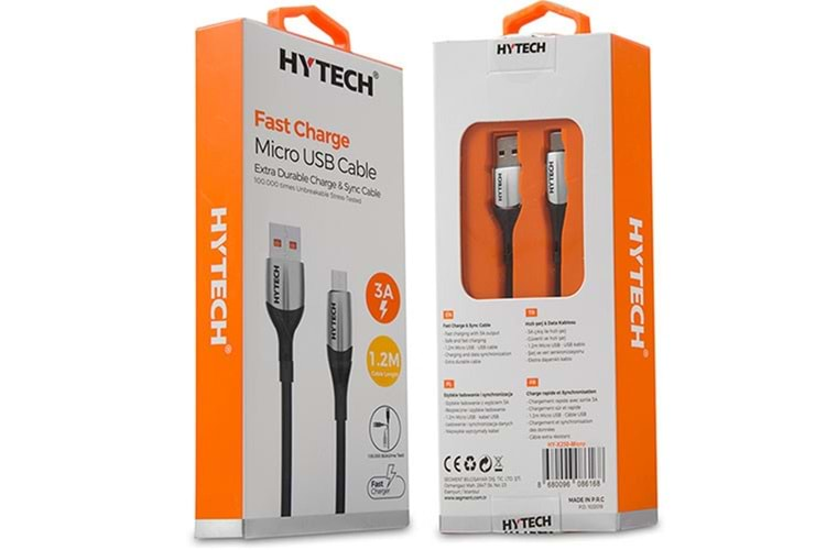 Hytech HY-X250 3A Micro Usb 1,2m Gold Data + Sarj Kablosu