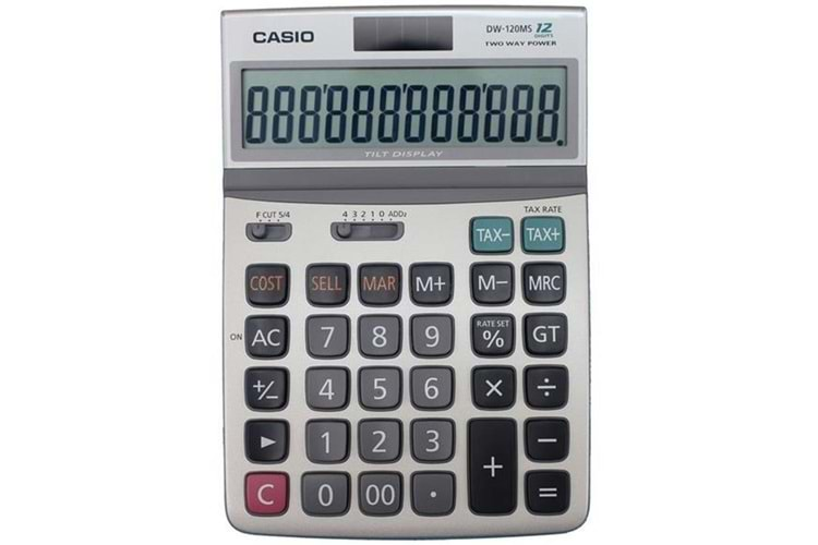 Casio DW-120MS Oynar Başlıklı 12 Hane Masa Üstü Hesap Makinesi