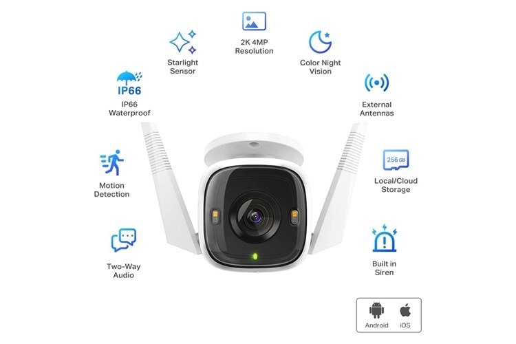 TP-Link Tapo C320WS 2K Gece Görüşlü 256GB Micro SD Destekli Wi-Fi Kamera
