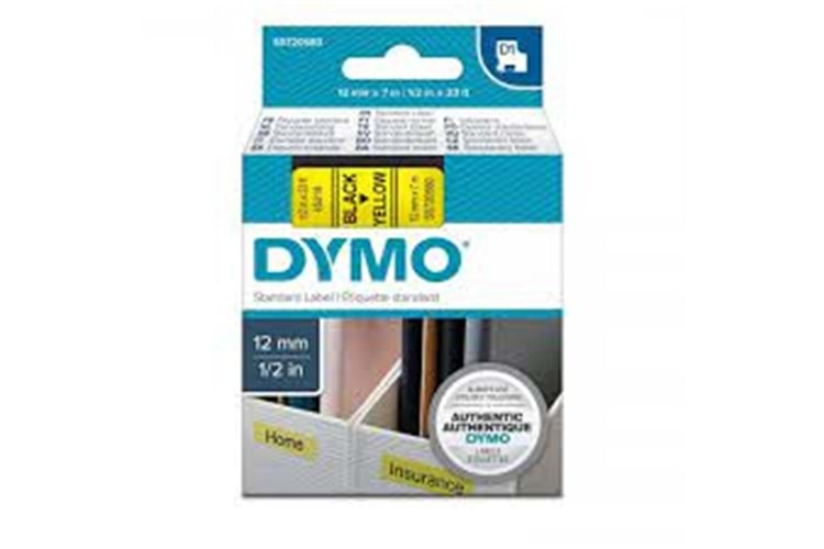 DYMO S0720500 D1 Yedek Şerit, 12 mm x 7 mt, Şeffaf- Siyah (45010)