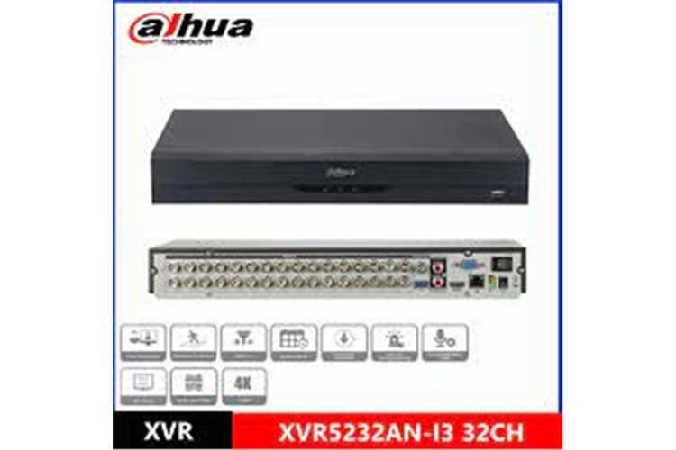 Dahua XVR5232AN-5M-I3 2 MP H265+ 32 Kanal 5in1 DVR Kayıt Cihazı