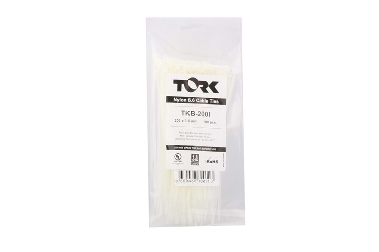 Tork TRK-100-3,5mm Beyaz 100lü Kablo Bağı