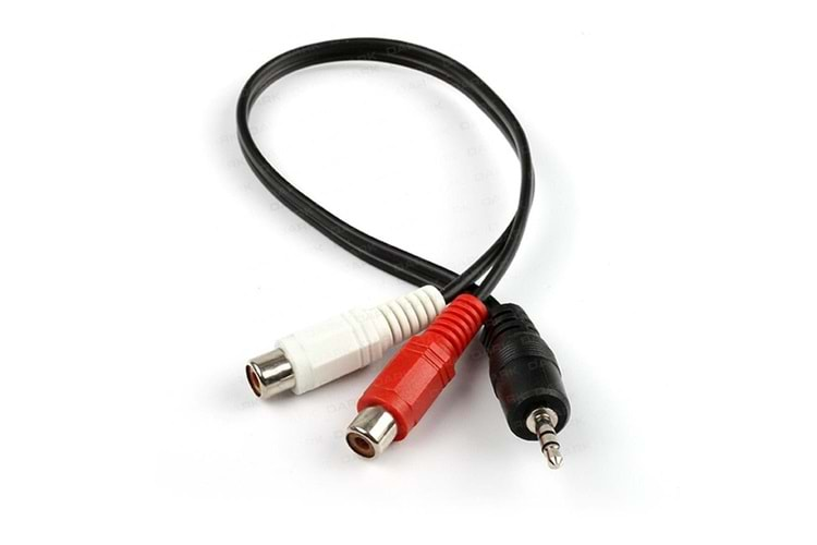 Dark 3.5mm Stereo Erkek - 2 x RCA Dişi (Analog Ses) Dönüştürücü Kablo