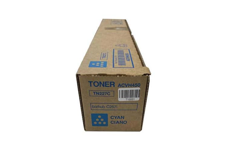Konica Minolta TN-227C Cyan Mavi Orjinal Fotokopi Toneri Bizhup C257i 24.000 Sayfa