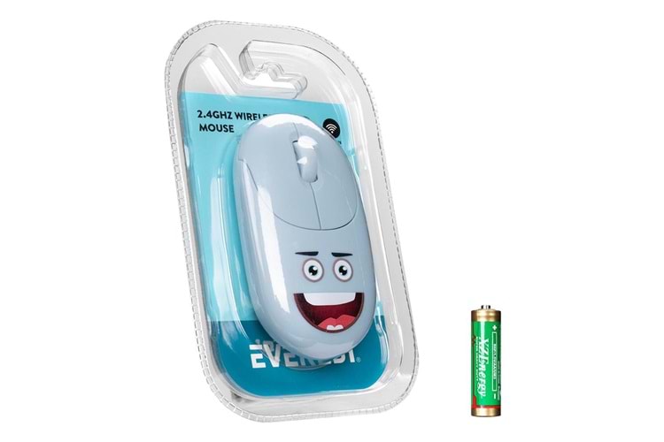 Everest SM-26 FASHION 2.4Ghz Mavi Kabartmalı Kablosuz Mouse