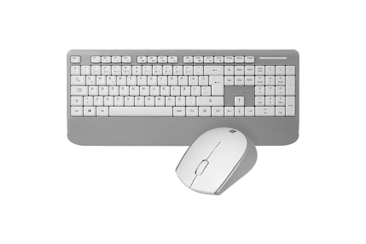 Everest KM-6176 OFFICAL Beyaz-Gri Kablosuz Combo Q Multimedia Klavye + Mouse Set
