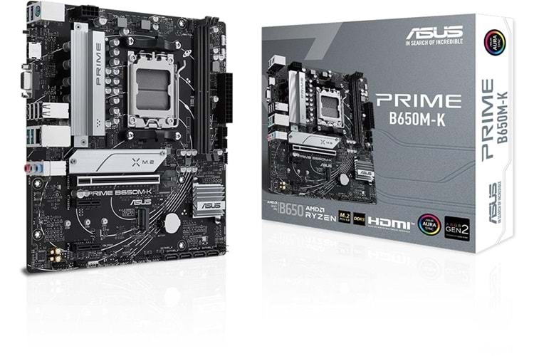 Asus Prime B650M-K 6400mhz(OC) RGB M.2 AM5 mATX DDR5 Anakart