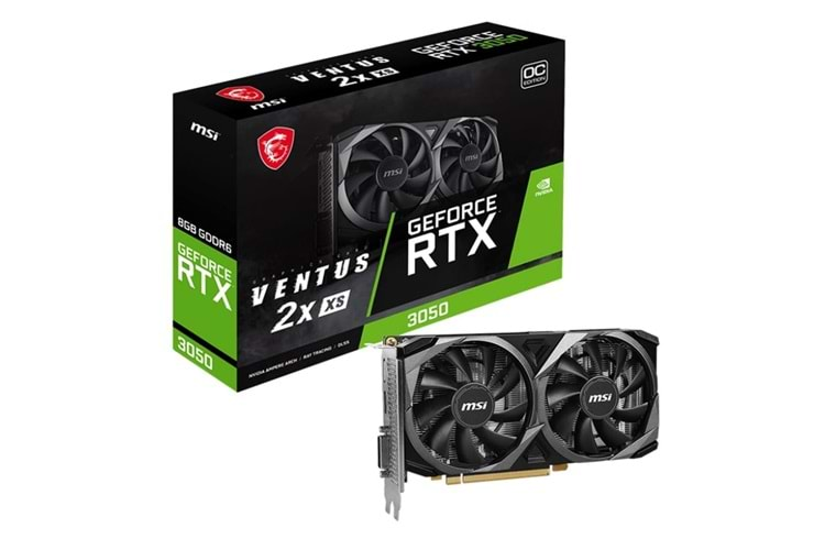 Msi GeForce RTX3050 VENTUS 2X XS 8G OC GDDR6 128bit DX12 Gaming (Oyuncu) Ekran Kartı