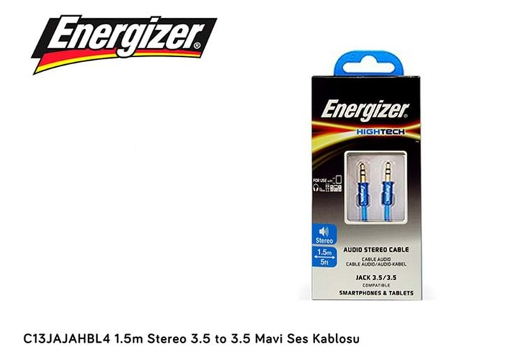 Energizer C13JAJAHBL4 1.5m Stereo 3.5 to 3.5 Mavi Ses Kablosu