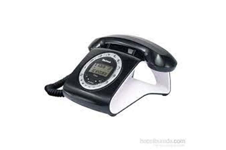 Multitek Retro Özel Tasarımlı Kablolu Siyah-Kırmızı Masa Üstü Telefon