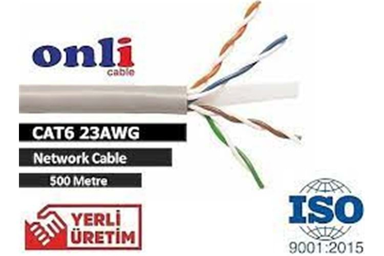 Onli ER-6002 U-UTP 23 AWG CCA CU 500 Metre Cat6 Kablo