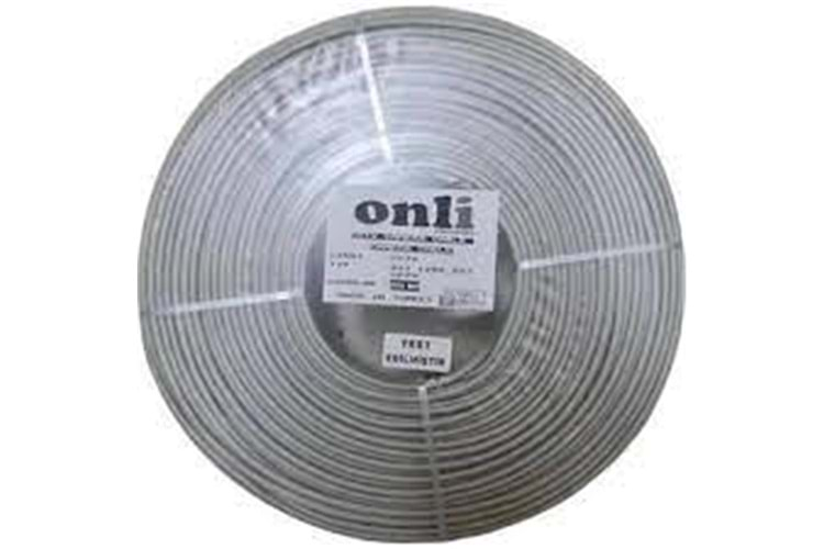 Onli ON-2201 2+1 1x0,22 mini Coax 2x0,22mm 250 metre CCA Kamera Kablosu