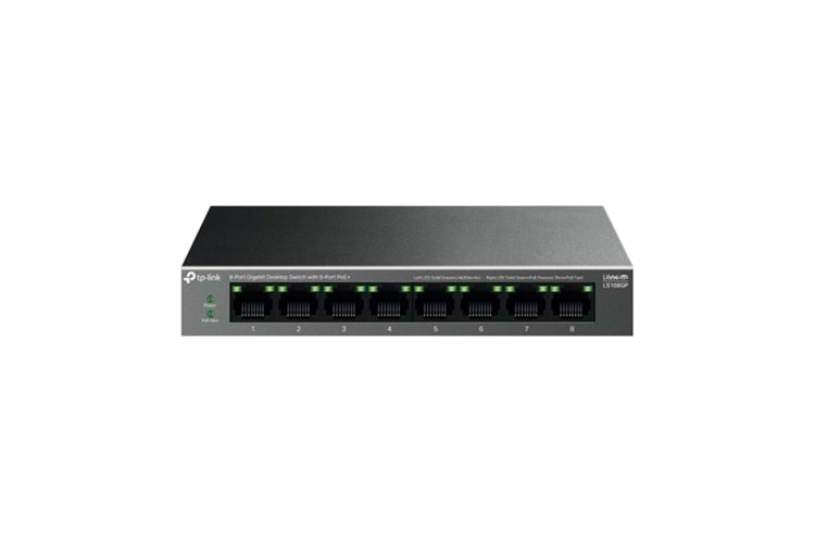 Tp-Link LS108GP 10-100-1000 Mbps 8 Port Poe+ Switch Metal Kasa
