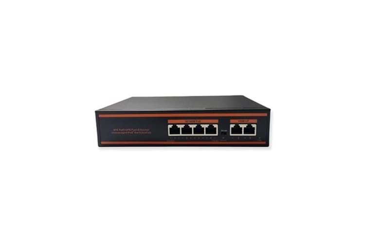 Nova ND1P402ALF 4 Port Poe+ 10-100 Mbps 2 Port 10-100 Uplink Switch 78W