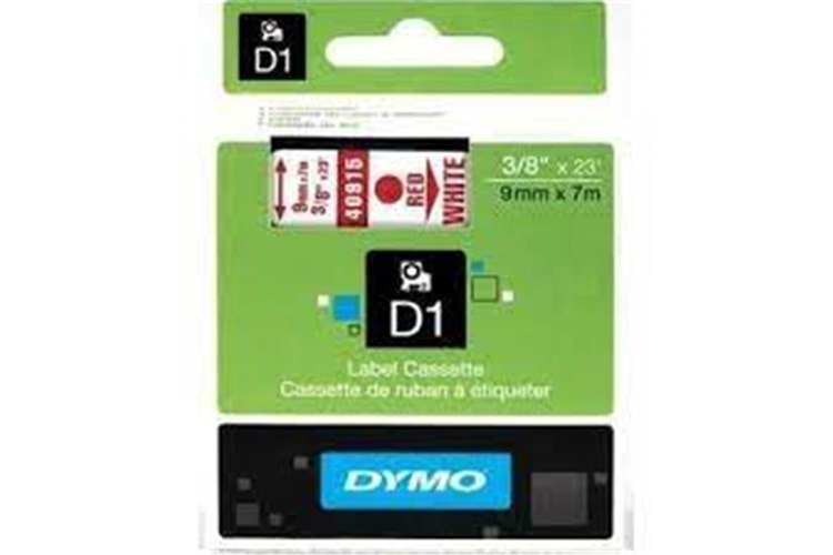 DYMO S0720700 D1 Yedek Şerit 9 mmx7mt Beyaz-Kırmızı 40915