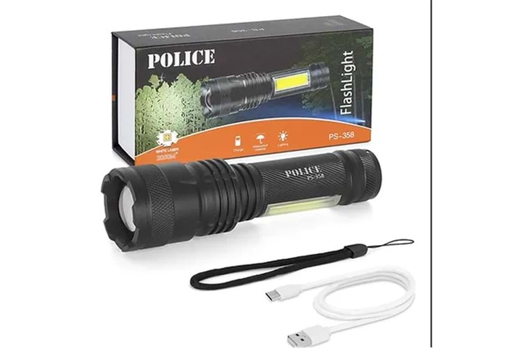 Polıce PS-358 Zoom Gövdede Işık Şarjlı Led El Feneri