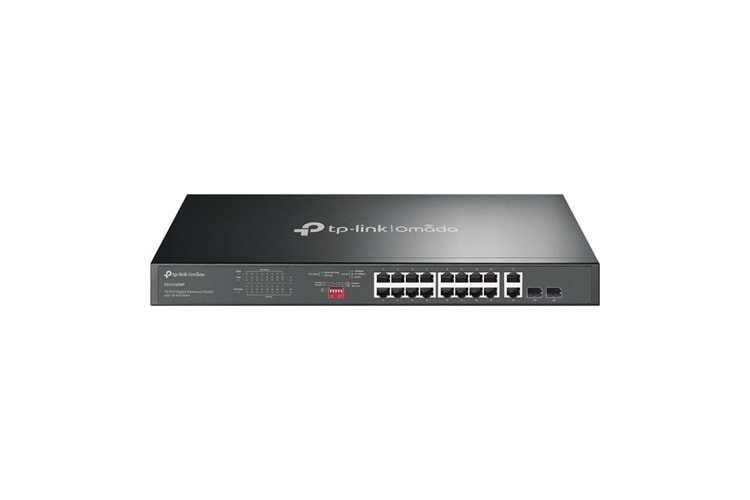 Omada Tp-Link DS1018GMP 16 Port 10-100-1000 Poe+ Switch 2 Port SFP Çelik Kasa Rack Mount