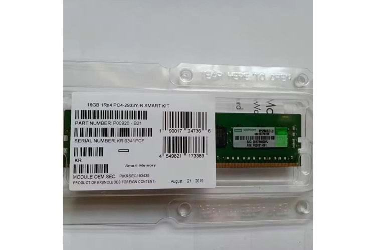 HPE P00920-B21 16GB 1Rx4 PC4-2933Y-R SMART KIT BELLEK