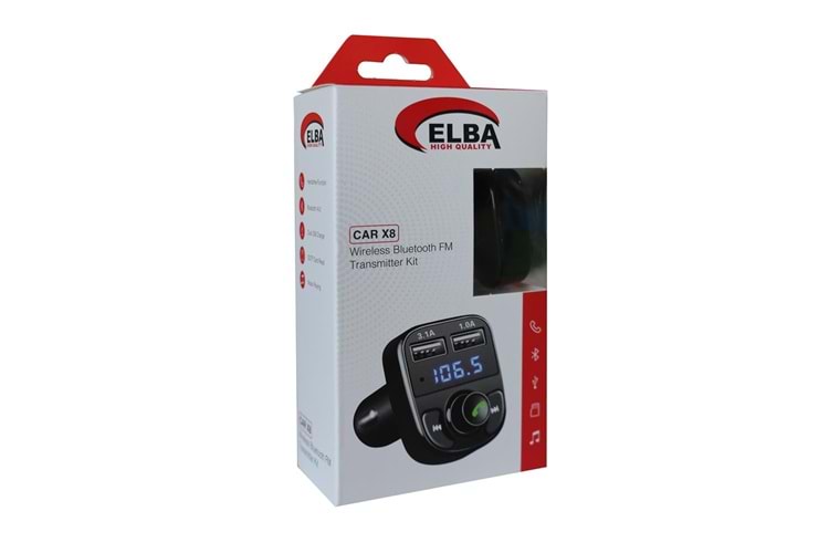 Elba Car X8 2Usb Wireless Bluetooth Fm Transmitter Kit