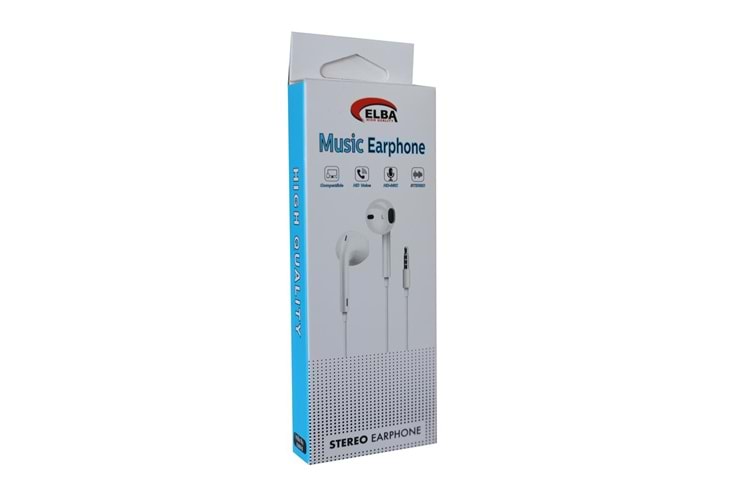 Elba elb19-İ5 Beyaz Kablolu Kulakiçi Mikrofonlu Kulaklık Aux