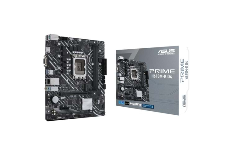 Asus Prime H610M-K D4 Argb 3200Mhz Ddr4 Soket 1700 M.2 Hdmı D-Sub Matx Anakart